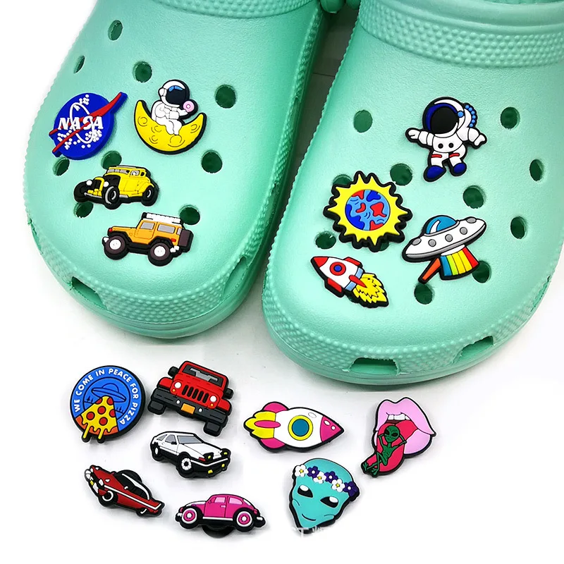 

1pcs Spaceship car Series Hole shoe buckle Shoe Accessories Decorations Fit Wristband Charm Party Present