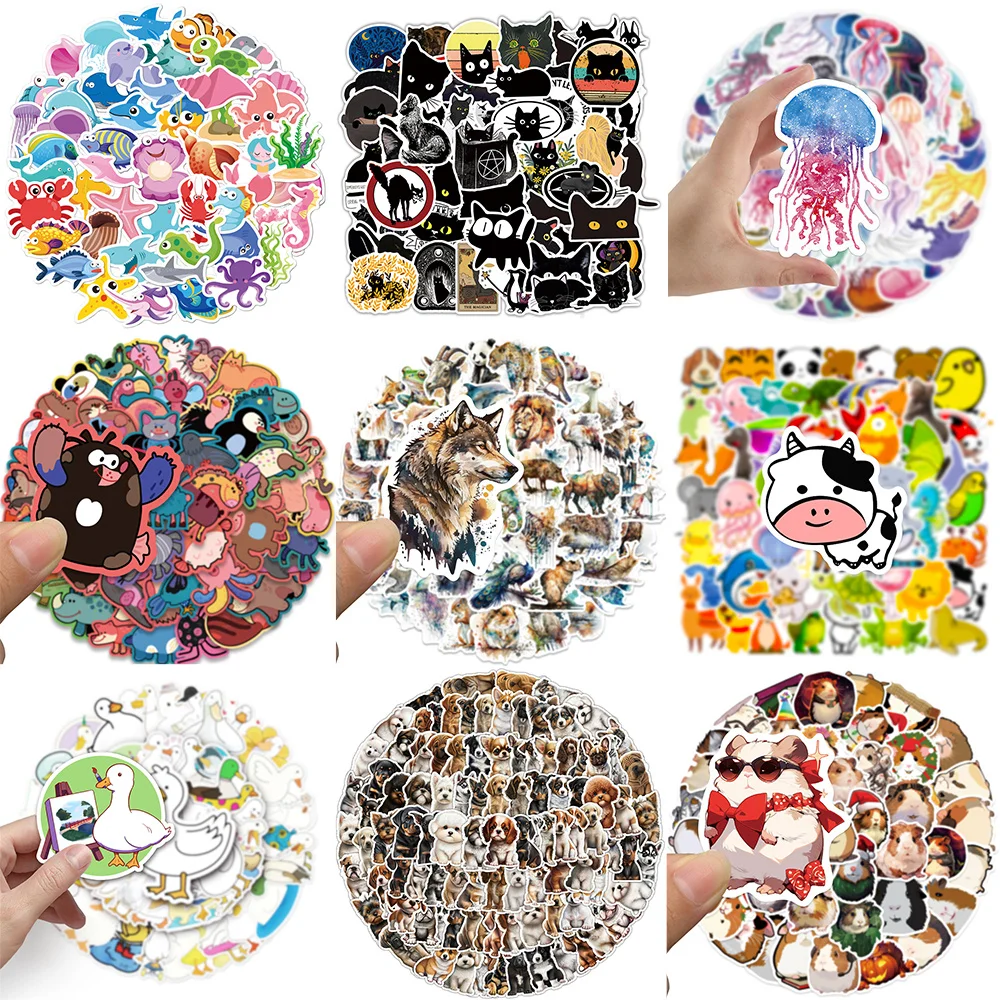 10/30/50PCS New INS Animals Sticker Series Cartoon Creative Graffiti Helmet iPad moto bagaglio sedia decorazione all'ingrosso