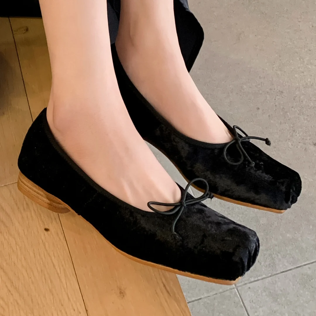 women's-velvet-square-toe-slip-on-ballet-flats-sweet-bowtie-retro-casual-female-soft-comfortable-elegant-ladies-slim-daily-shoes