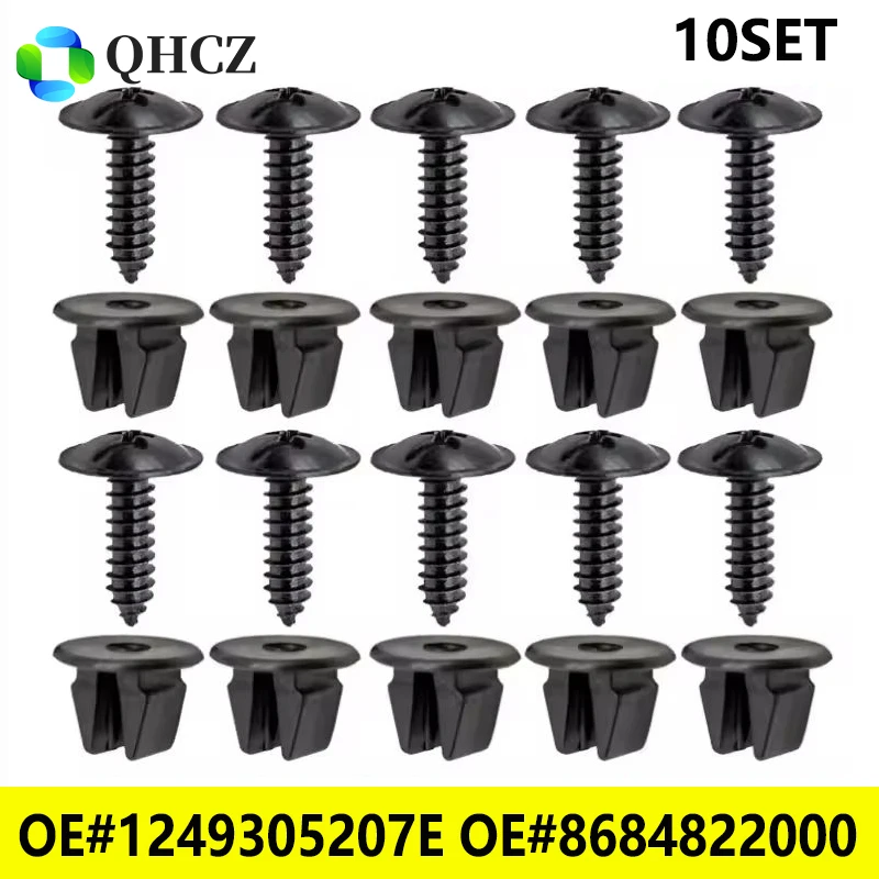 10 Set Fender Liner Bumper Cover Rocker Molding Screw Nylon Nut Kit for Hyundai Kia OE#8684822000 1249305207E