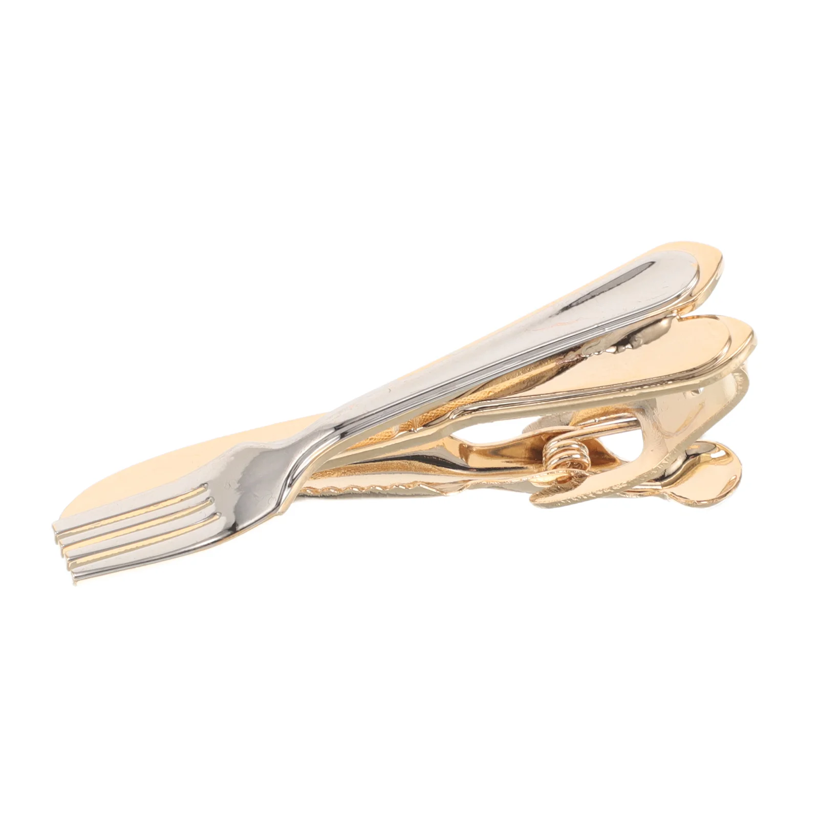 1PC Business Elegance Minimalist Tie Clip Unique Utensil Shaped Men Accessories Secure Grip Professional Look Copper Color