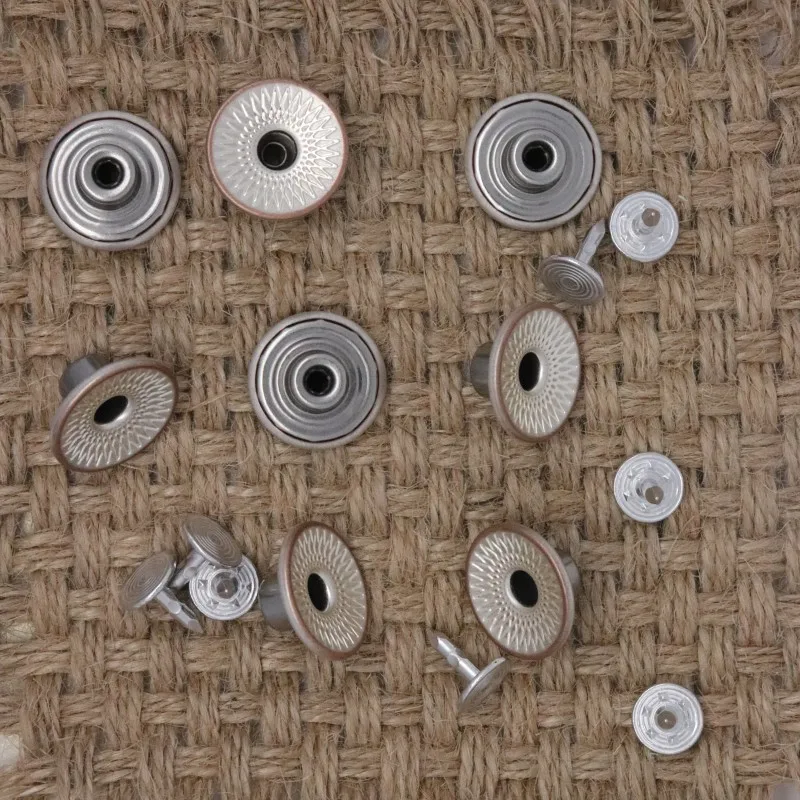 8 قطع من أزرار الجينز ذات الشق الواحد مع أظافر فوهة جانبية - أزرار معدنية لسراويل الدنيم والسترات والحقائب والخياطة اليدوية