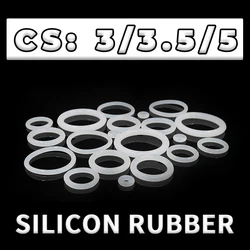 Thickness CS3/3.5/5mm White VMQ O-ring cross section silicon rubber sealing gasket rubber washer wholesale in specifications
