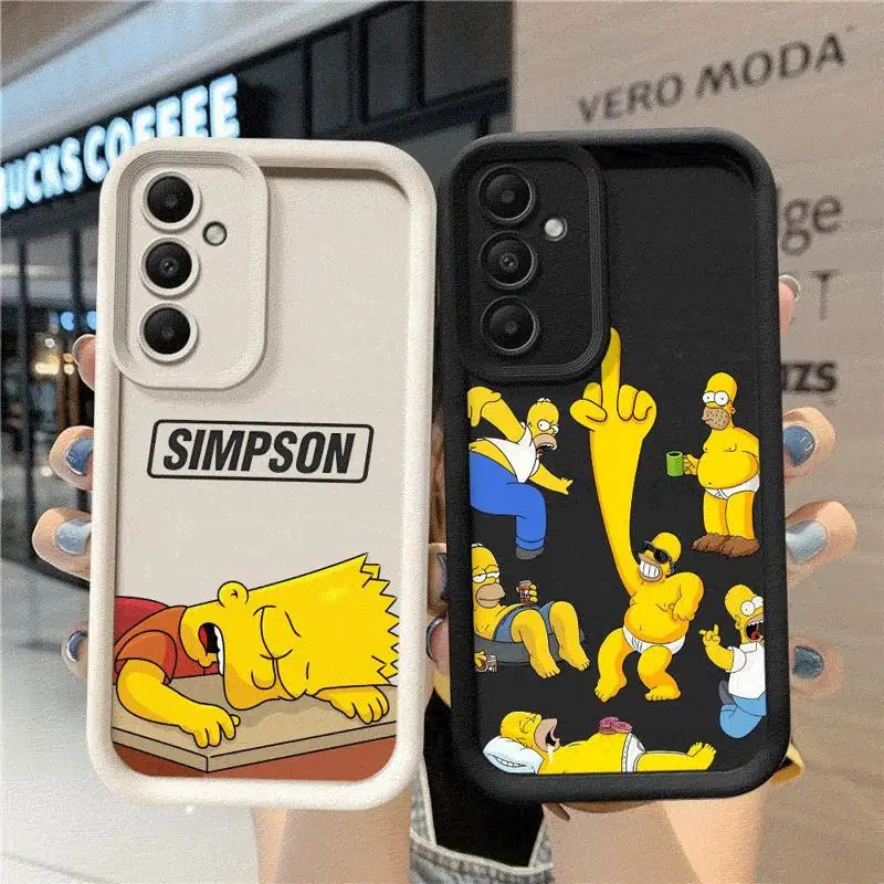 Case For Samsung A54 A52 A14 A53 A12 A13 A23 A71 A34 A51 A13 A33 A15 A32 A22 A55 A24 Silicone Phone Case Disney Funny Simpson