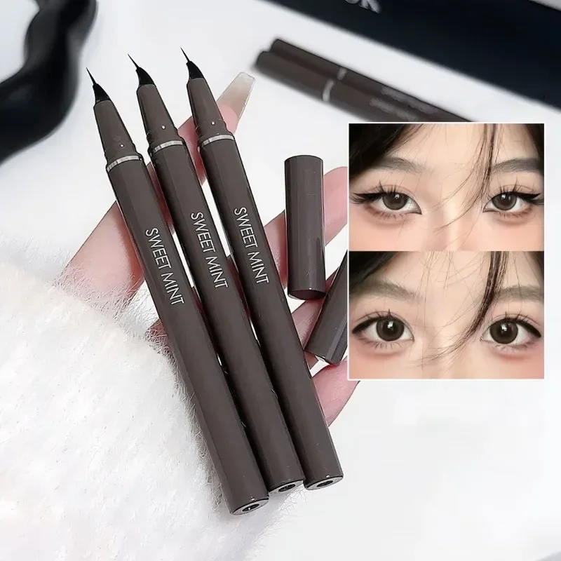 Ultra-fine Matte Liquid Eyeliner Pencil Waterproof Quick Drying Black Brown Lying Silkworm Lower Eyelash Eye Makeup Eyeliner 1pc