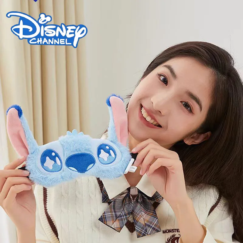 Disney Stitch Plush Sleeping Eye Mask Kawaii Cartoon Sunshade Blindfold Noon Break Travel Rest Eye Patch Accessories Kids Gift