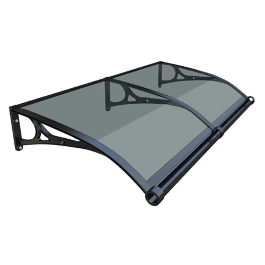 Door Entrance Awning for Porch/patio/deck: Polycarbonate Cover in Gray, UV/rain/snow Protection, Durable Outdoor Front Door Can