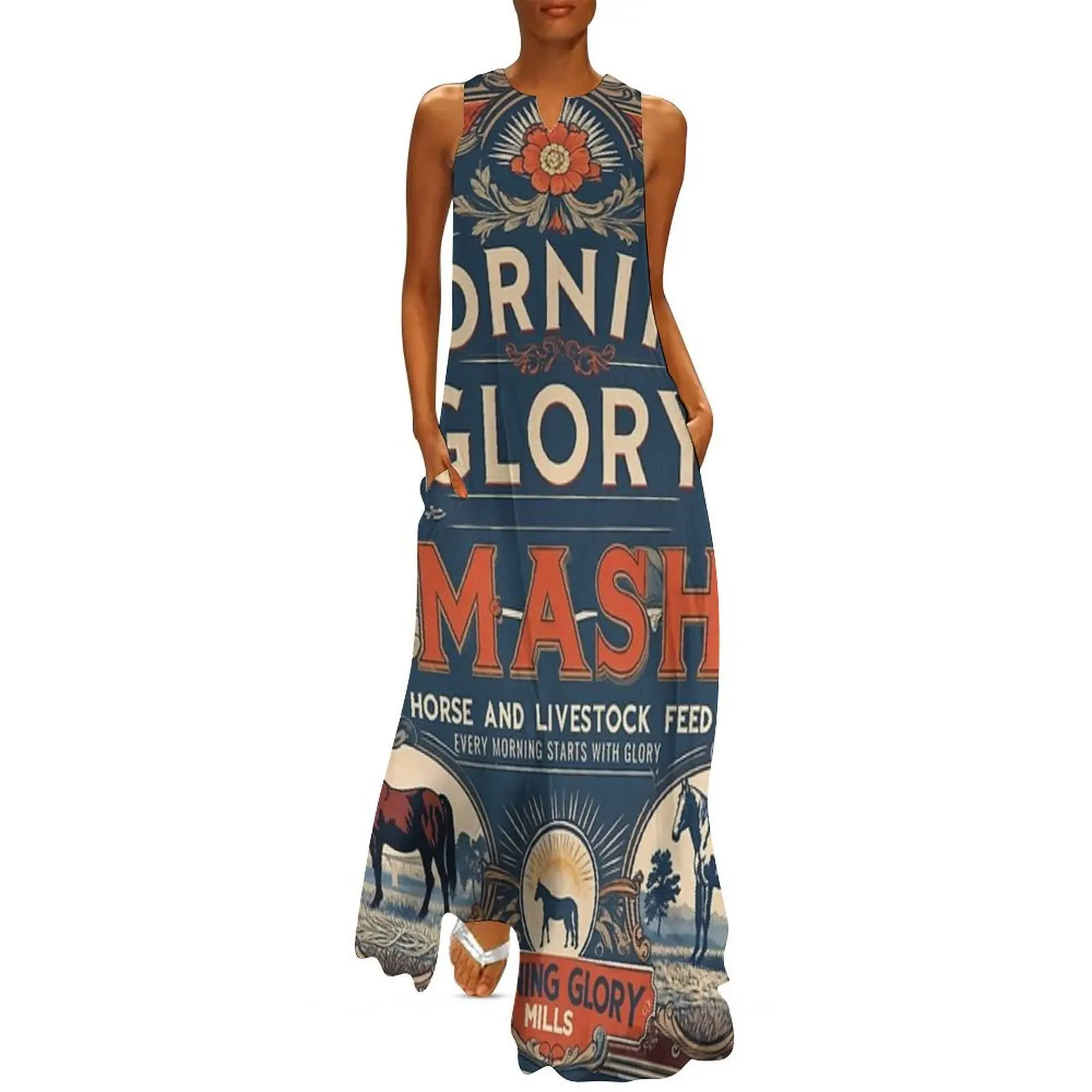 

feed sack horses morning glory farmhouse Long Dress Female clothing wedding guest dress 2025 cocktail dresses