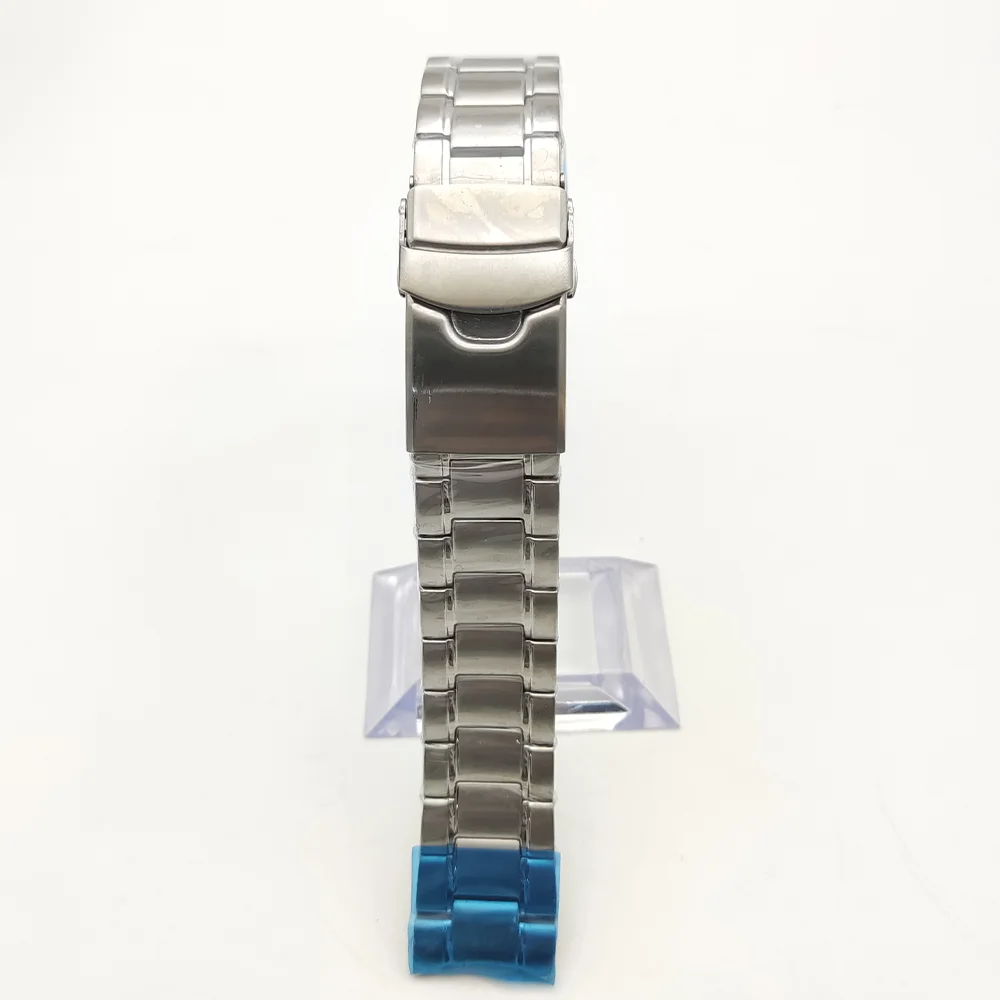 Correa de acero inoxidable para reloj de hombre, accesorio de 20cm, 22mm de ancho, correa de cuentas triples