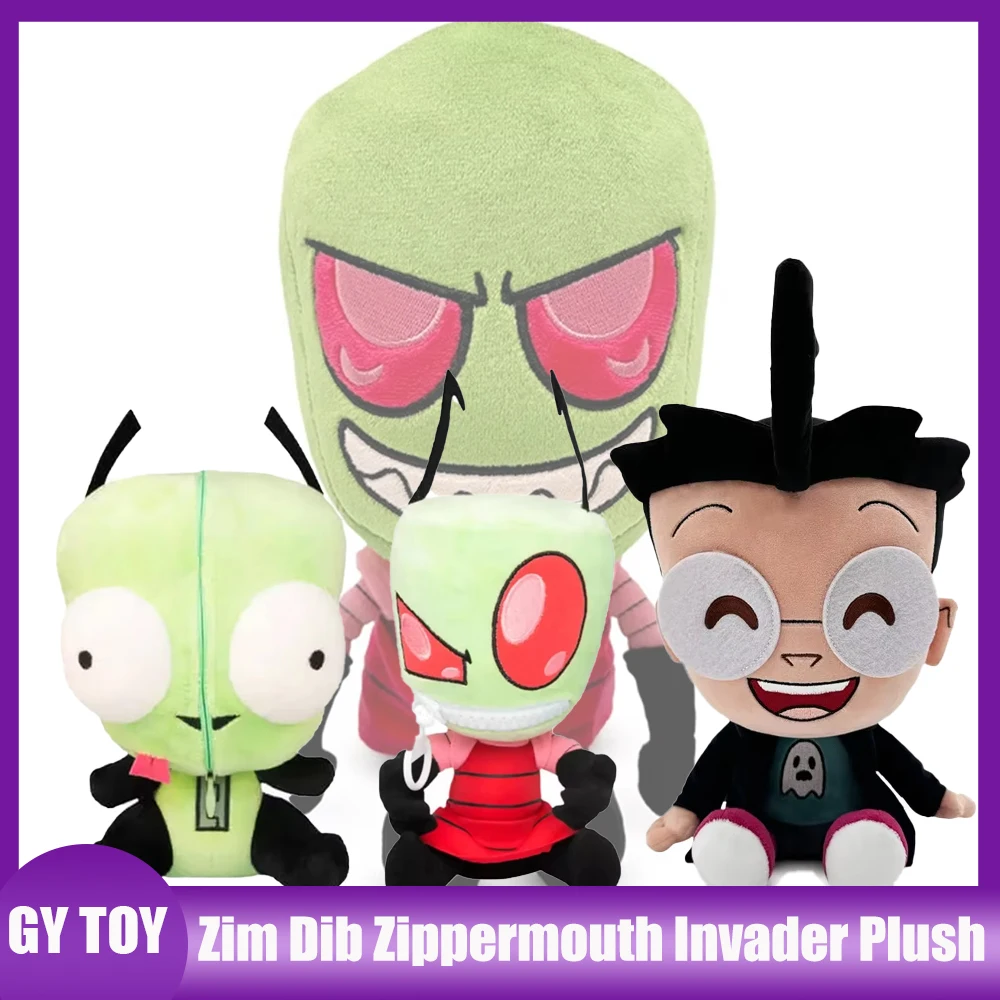 

New Zim Dib Zippermouth Invader Plush Anime Figure Toys Soft Plushie Peripherials Stuffed Dolls Toy Collectibles Custom Gifts