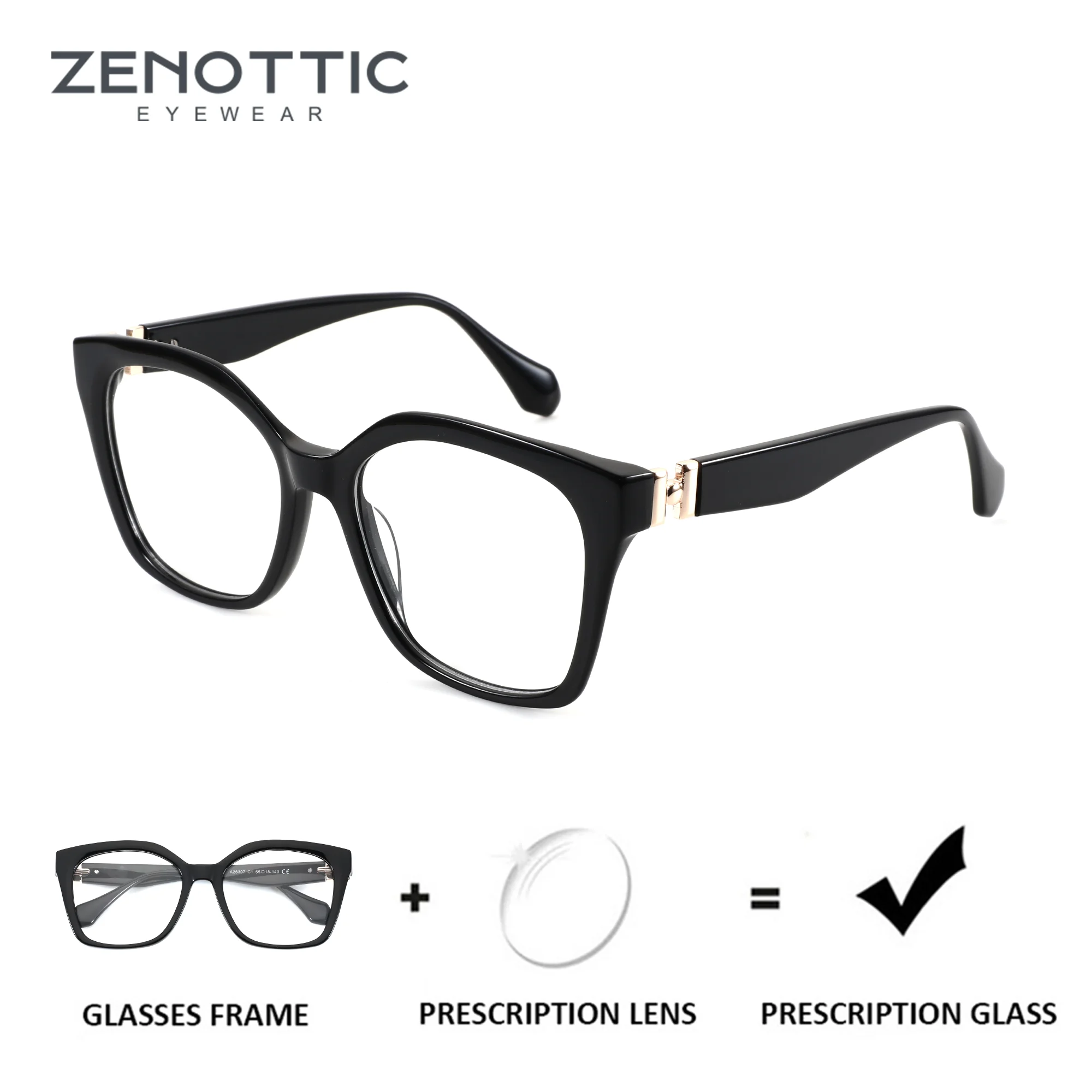 

ZENOTTIC (размер M), модные очки с бабочками по рецепту для женщин, ацетатные прогрессивные оптические очки, фотохромные очки