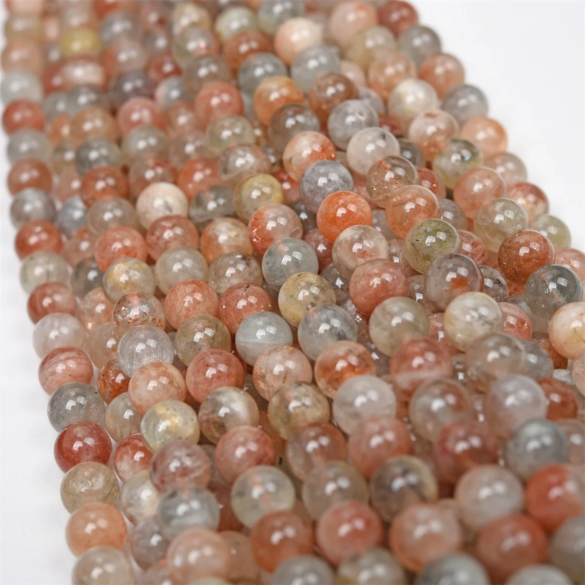 Natural Arusha Faceted Round Loose Beads Gold Dot Sunstone Bead Semi-finished DIY Jewelry Accessories Wholesale