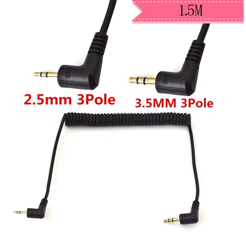 

90-Degree Curved Angle Telescopic Cable 2.5MMTo 3.5MM Adapter, SmallTo Large Earphone Conversion 2.5To 3.5 To 3.5 Audio