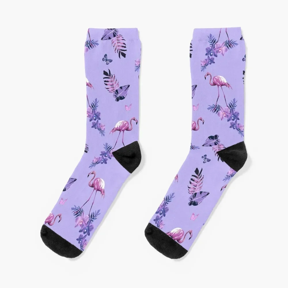 

Lavender Flamingo Toille Socks loose men cotton high quality set Thermal man winter Boy Child Socks Women's