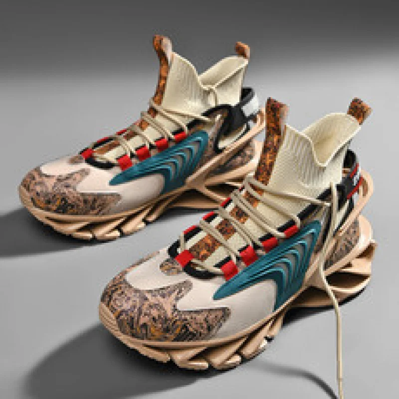 

Small niche design, Blade Warrior men's shoes, retro camouflage trend, high top shoe machine, stylish, thick soled casual shoes