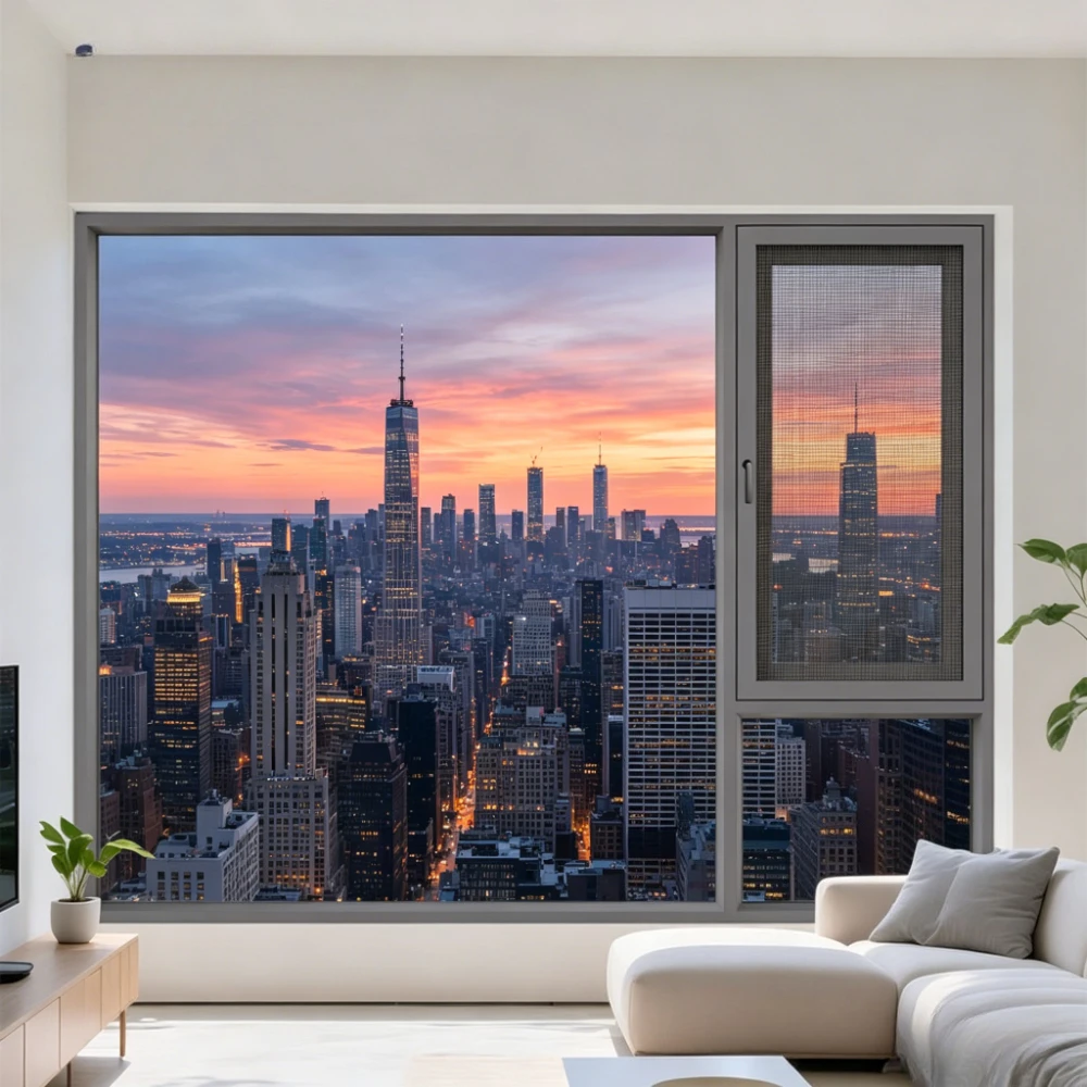 

Soundproof Floor-to-Ceiling Glass Outward Opening for Balcony Thermal Break Aluminum Windows with Integrated Screen