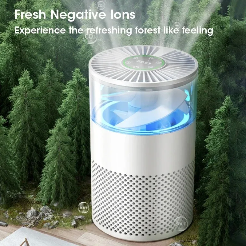 Mini Desktop Air Purifier Double Formaldehyde Removal Efficiently Remove Smoke Quiet Air Cleaner for Home Office Kitchen
