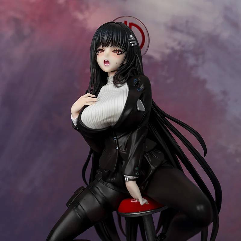 OL李銀フィギュア 黒絹制服 美少女座像 日本製GKアニメモデル 二次元ゲームグッズ 置物