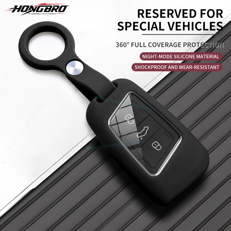 For Tiguan Mk2 ID.3 ID.4 Golf 7 8 Jetta Mk7 Passat B8 B9 Car Key Case Cover Liquid Silicone Smart Remote Fob Protector Shell