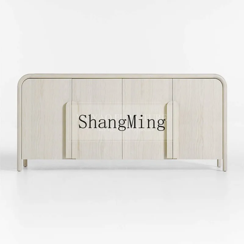 FG good-looking  log solid wood TV cabinet living room high-footed locker simple storage ash wood floor cabinet