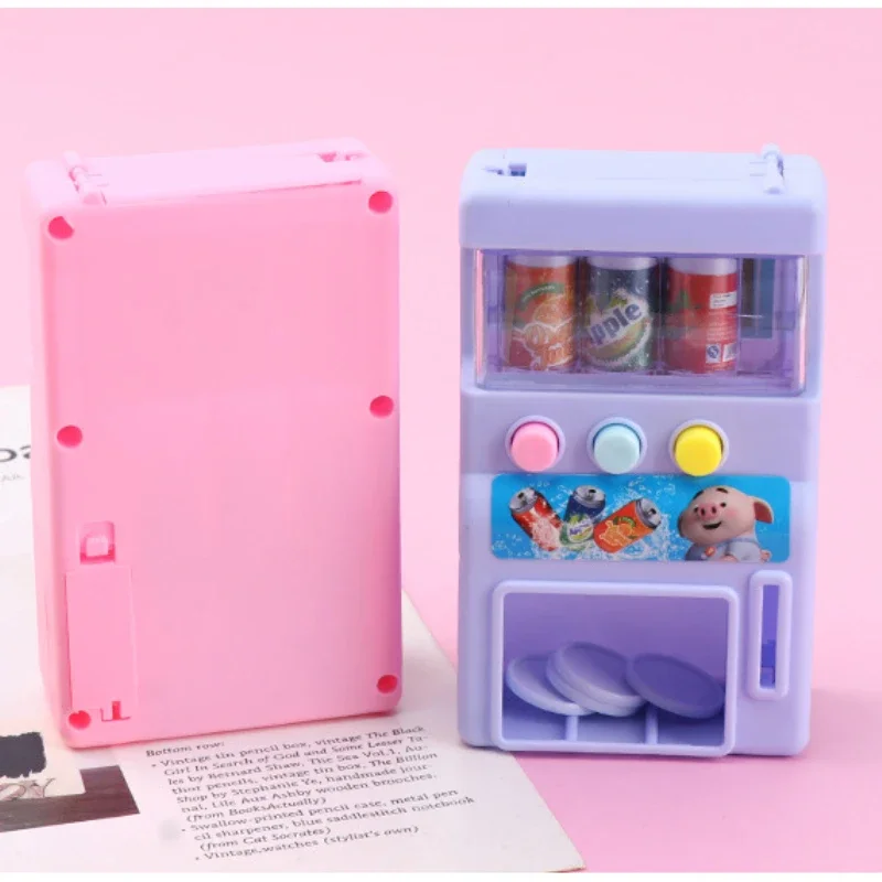 1 PCS Set Random Color Children\'s Simulation Vending Machine Ball Machine with Mini Coins Drink Toys Toys for Kids Gifts