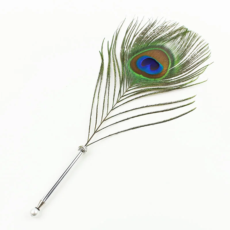 

Creative Craft Vintage Feather ballpoint Pen Vintage Carved Stainless Steel Pen Signature Gift Peacock Feather Pen