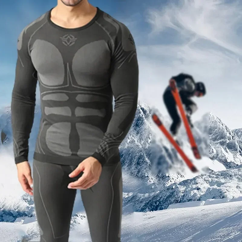 

Men Sport Thermal Underwear Suits Outdoor Cycling Compression Sportswear Quick Dry Breathable Clothes Fitness Running Tracksuits