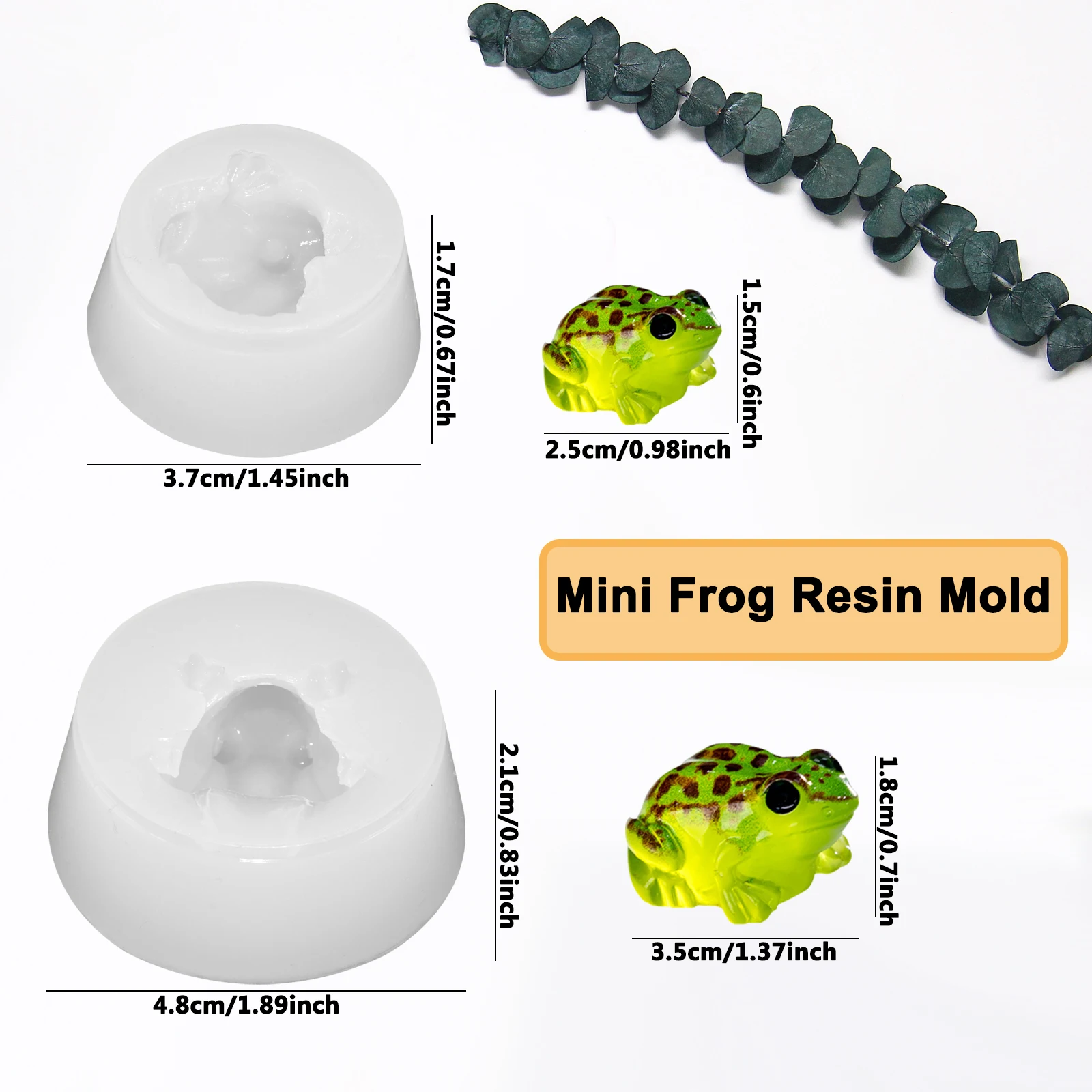 Mini Frog Resin Silicone Mold 3D Frog Epoxy Casting Molds Micro Dollhouse Frog Mold for  Miniatures Landscape