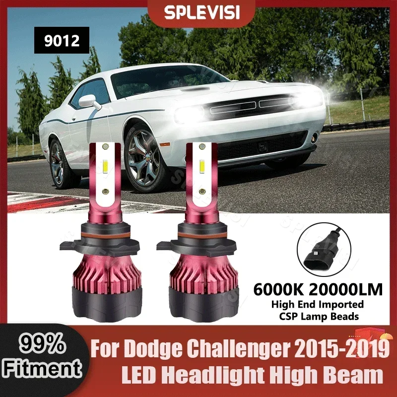 

2PCS CSP LED Headlight High Beam Bulbs 6000K For Dodge Challenger 2015 2016 2017 2018 2019 Replace Car Light