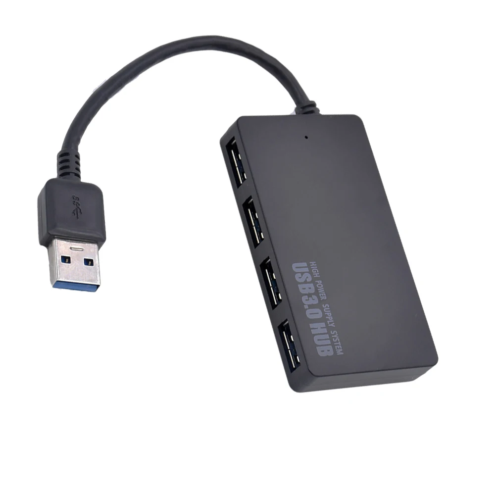 

4 порта Usb 3.0 Hub Splitter 900Ma Быстрая зарядка Plug Play Защита от горячей замены для клавиатуры Мыши Жесткий диск Веб-камера Mp3 Черный