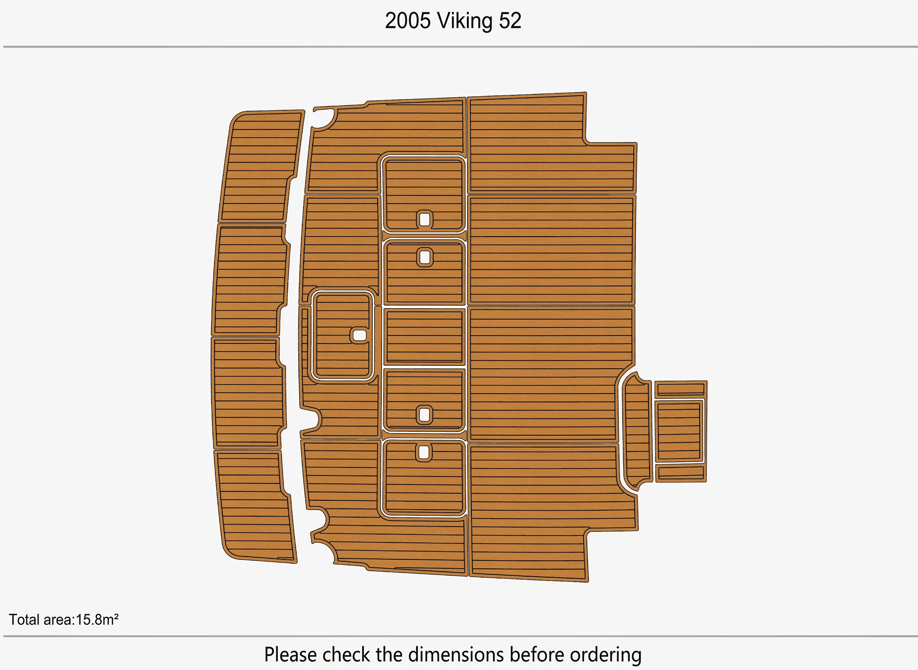 Anti-Skid EVA Faux Teak Self-Adhesive 6mm Boat Decking Pad for 2005 Viking 52 Yacht Cockpit Durable Marine Floor