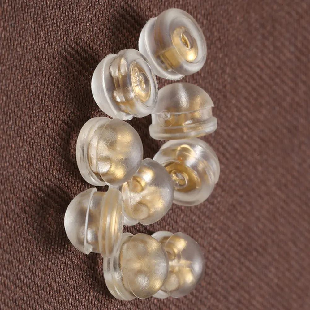 20Pcs Ear Plug Silicone Transparent Earring Safety Backs Flexible Comfortable Stoppers Replacement for Stud Hook Earrings