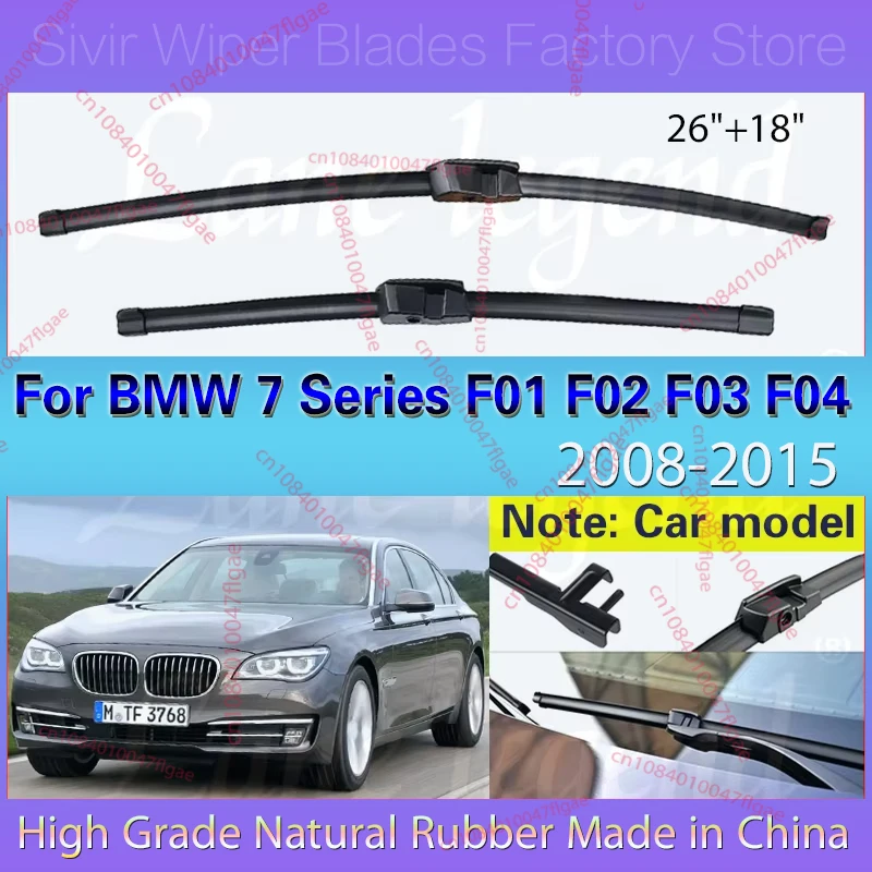 

For BMW 7 Series F01 F02 F03 F04 2008 - 2015 Car Front Wiper Blades Windshield Windscreen Front Window 2009 2010 2011 26"+18"
