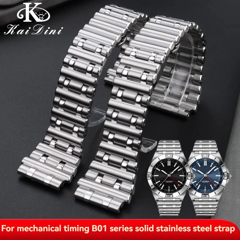 22mm 24mm Stainless Steel Watch Band for Breitling B01 Series Mechanical Timing Super Ocean Avenger GMT Metal Bracelet Wristband