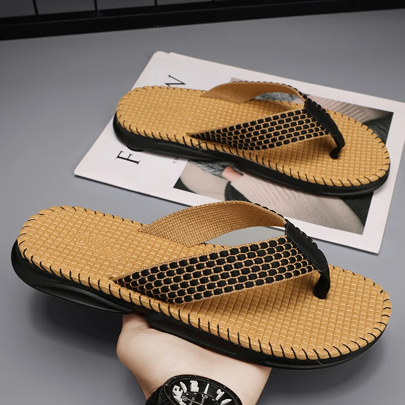 

Men's Slippers Summer PVC Soft Slippers for Male Outdoor Thicken Anti-slip Beach Sandals Bathroom Home Flip Flop 2024 New Sandal