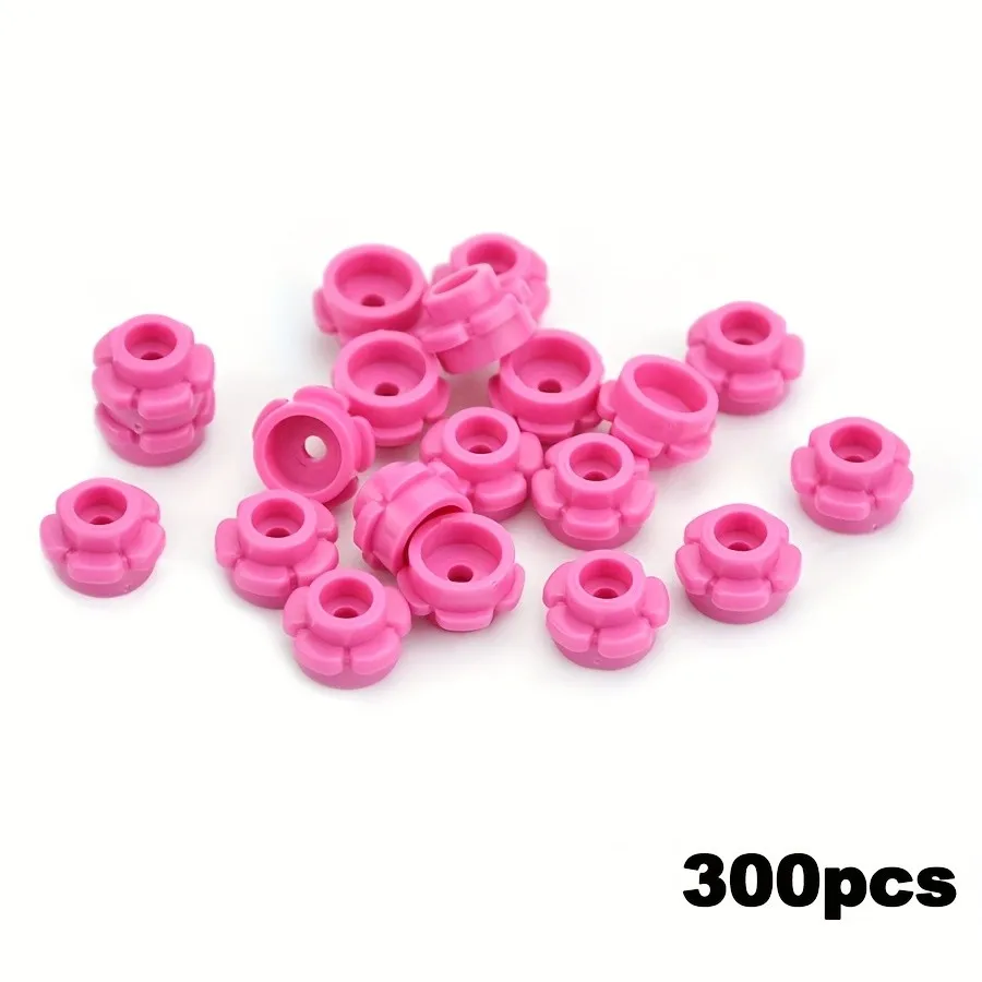 300PCS Runde 1x1 mit Blume MOC Bausteine Kompatibel 24866 Kit Platte 5 Blütenblätter Ziegel Partikel pädagogisches Spielzeug Kind Geschenk