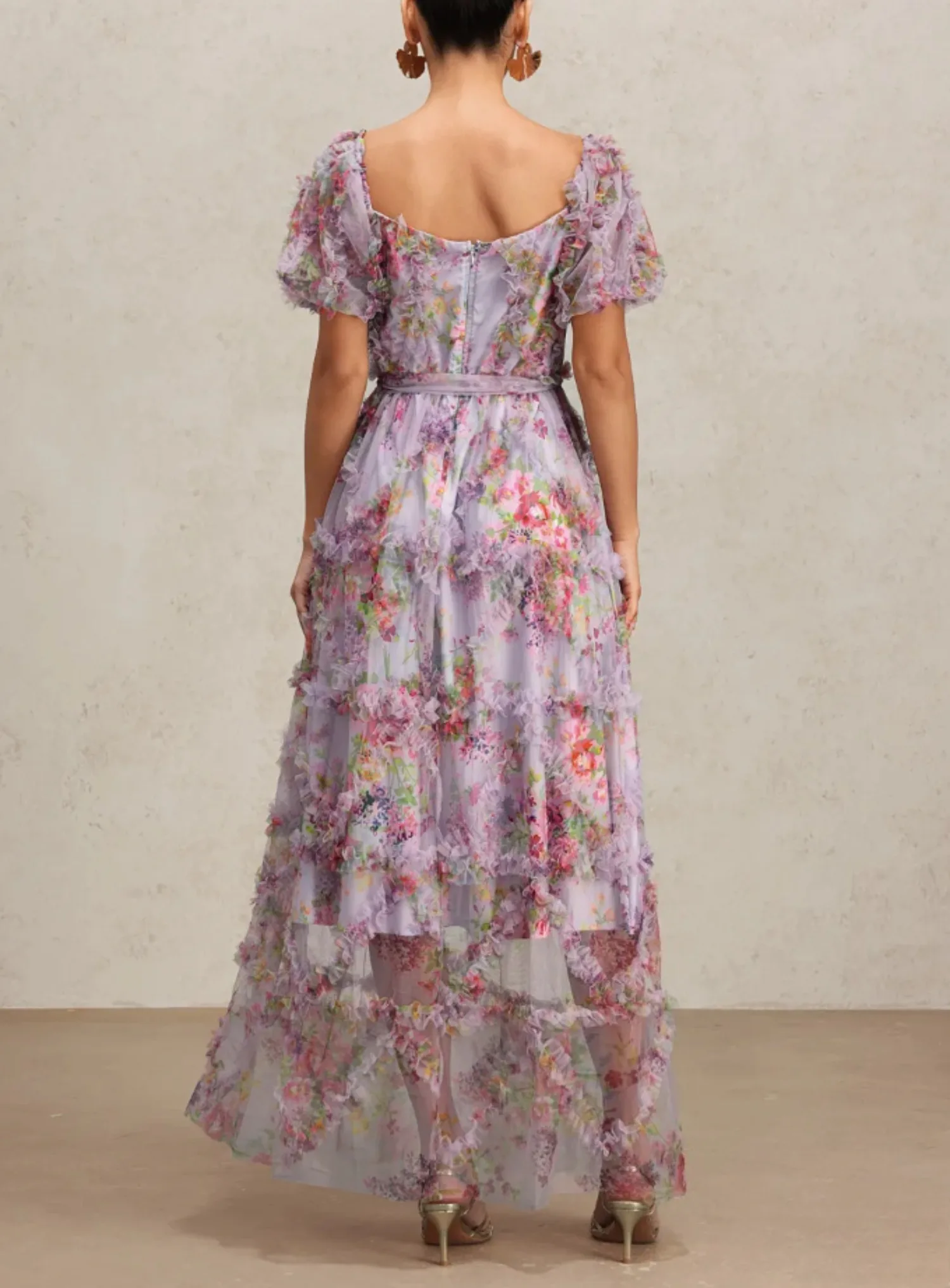 Paarse mesh jurk dames vierkante kraag korte mouw elegante vintage maxi vestidos bodycon veterdoek dame