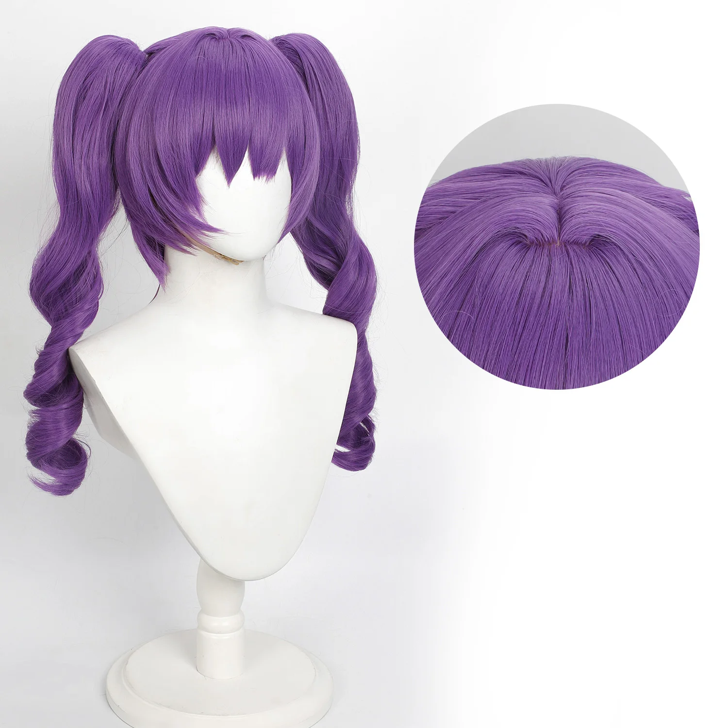 Cosplay Wig Goddess Of Victory Nikke Anime Wig Flora Game Role-Play Wig Purple Grab Ponytails Synthetic Wig for Anime Party