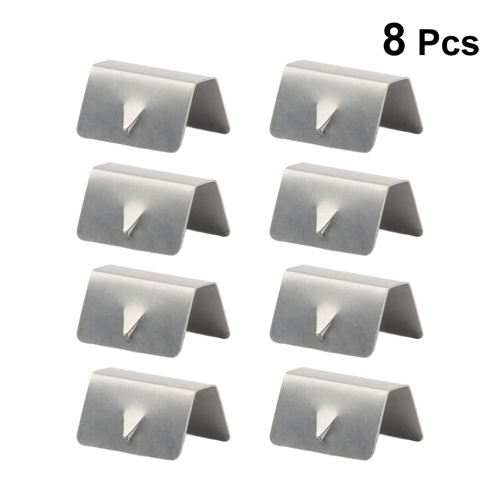 

8 Pcs Wind Deflector Windshield Clip Stainless Steel Clips for Transport Silver Reflectors Channel