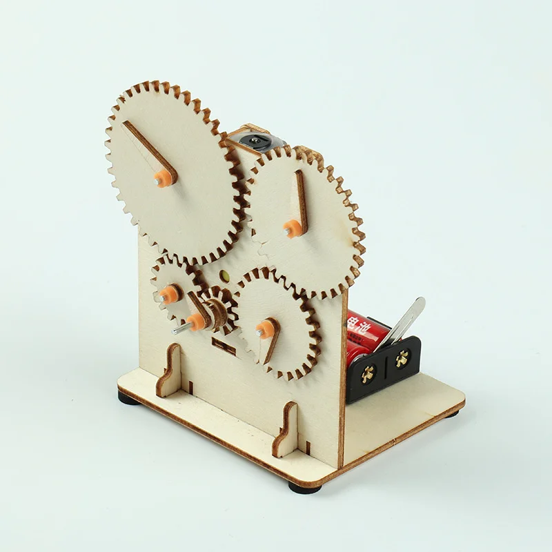 Children\'s Science Experiment Toys DIY Electric Gear Drive Model Assembly Wooden Puzzle Educational STEM Science Teaching Aids