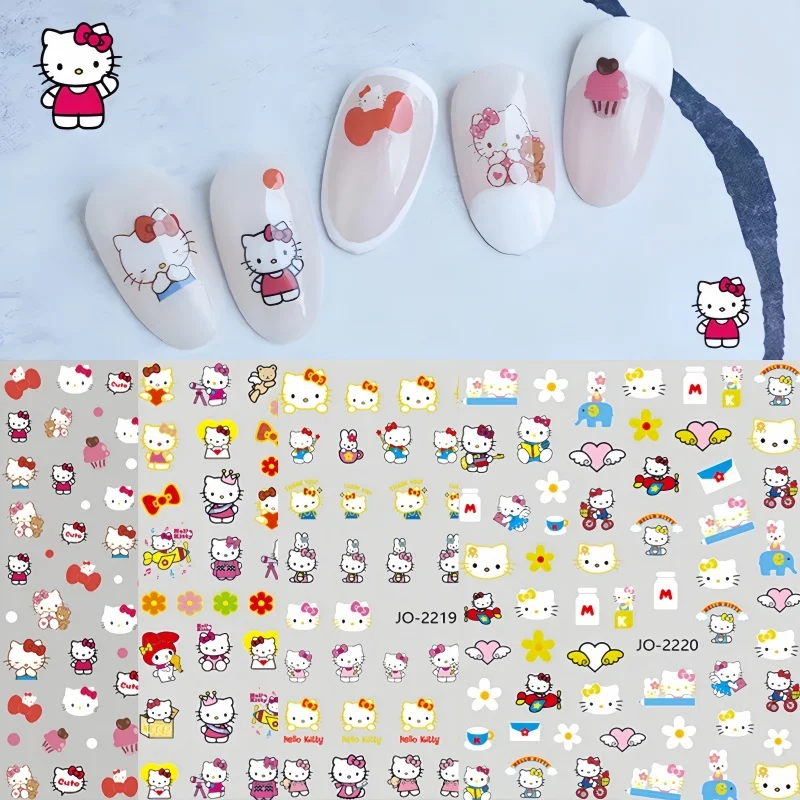 1PCS Cartoon Hello Kitty Nail Sticker Anime Kuromi Nail Art Decoration Nail Decals Pochacco Stickers For Nails Sliders For Nails