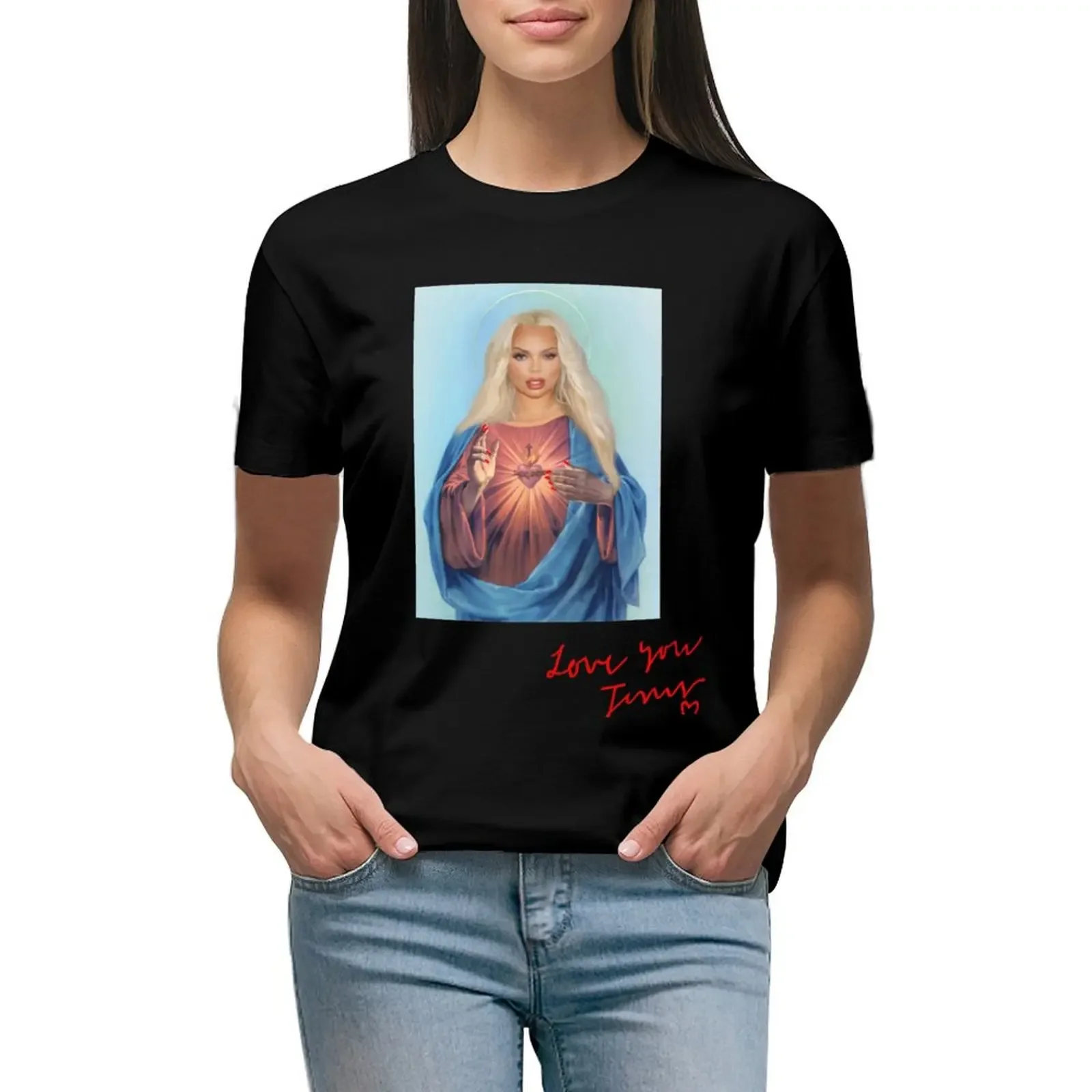 

Trisha Paytas Jesus T-Shirt heavyweights sports fans anime tees fashion woman blouse 2024