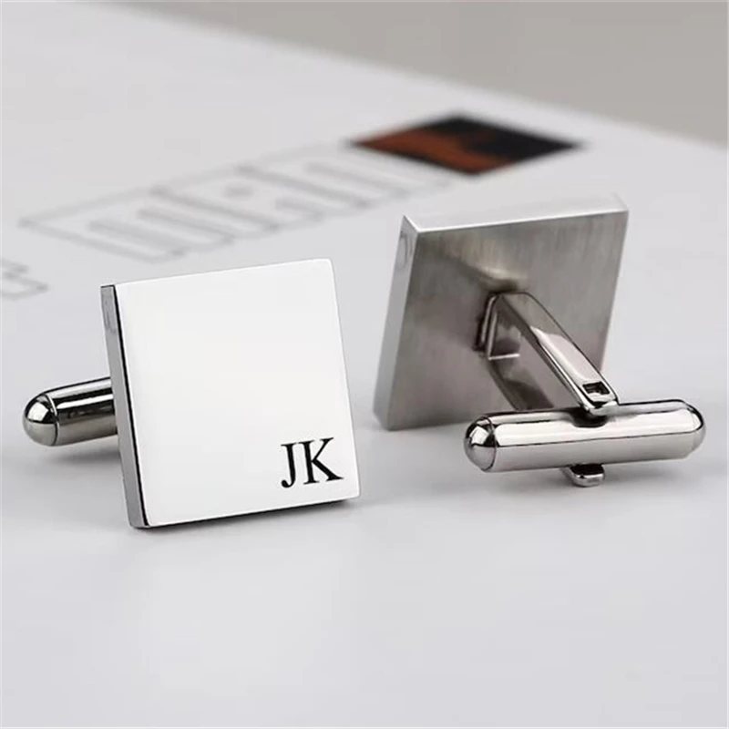 Personalized Man Cufflinks Stainless Steel Shirt Cuff Button Custom Wedding Gifts Mens Cufflinks