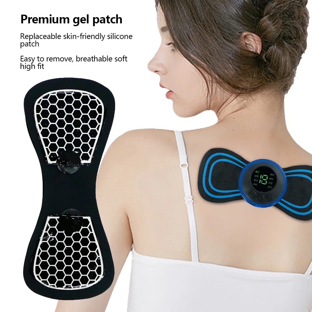 8 Mode LCD Display EMS Neck Stretcher Electric Massager Patch Pulse Muscle Stimulator Portable Relief Pain mini massager