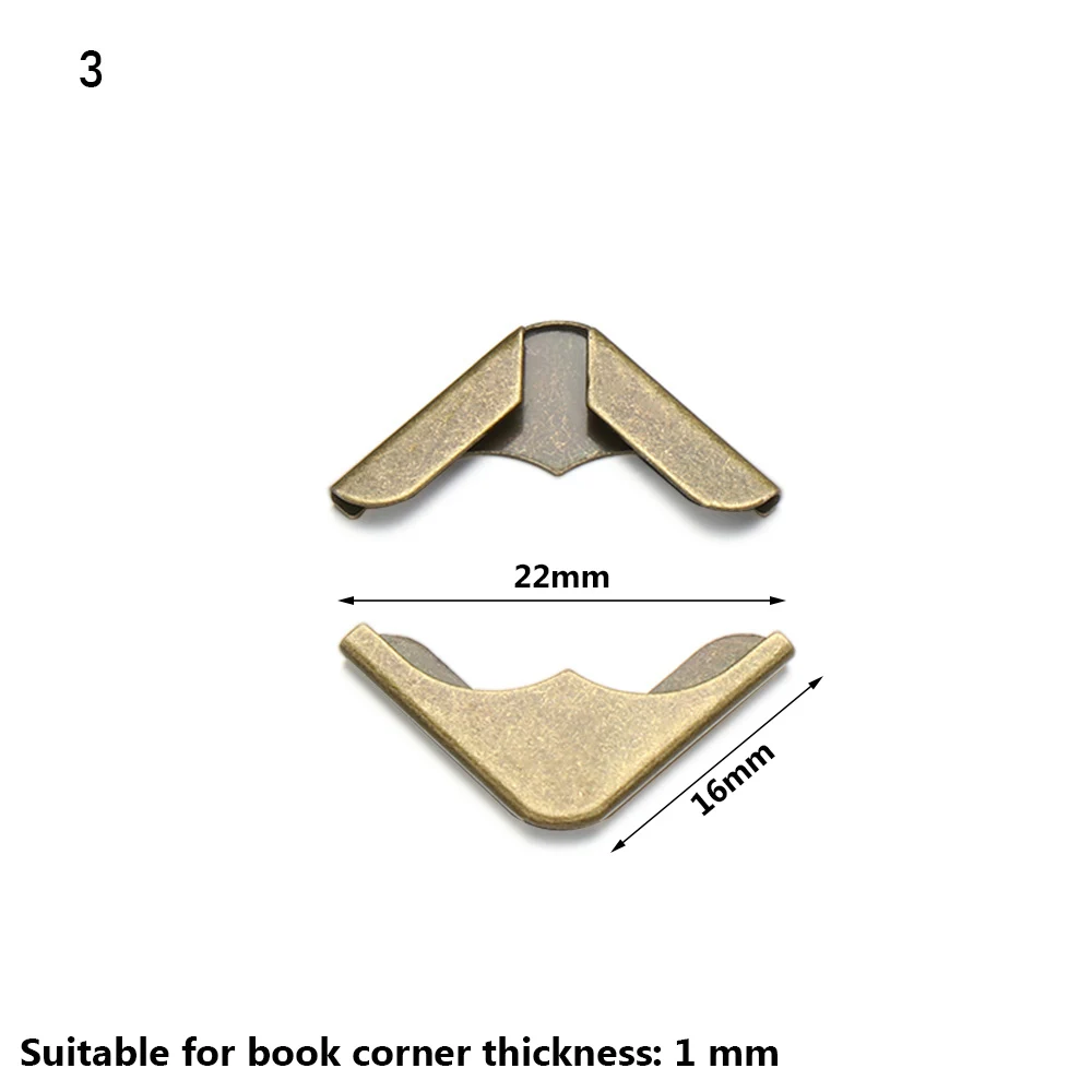 4Pcs DIY Book Cover Menus Metal Corners Scrapbook Accessories Book Corner Protector Photo Albums
