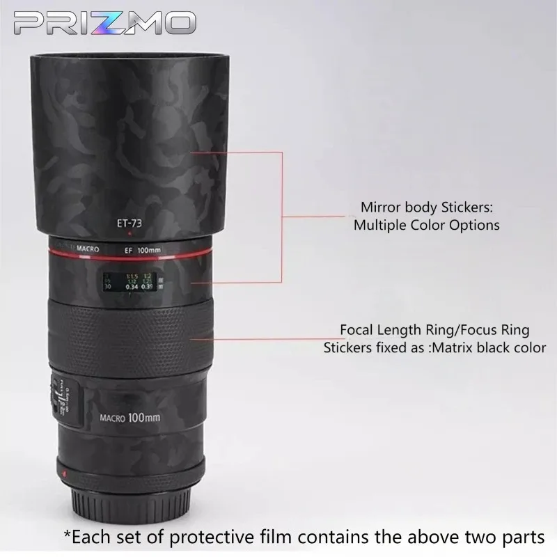 For Canon EF 100mm F2.8 Macro USM Lens Skin Sticker Vinyl Protective Wrap Anti-Scratch Premium Personalized Decal EF100F2.8