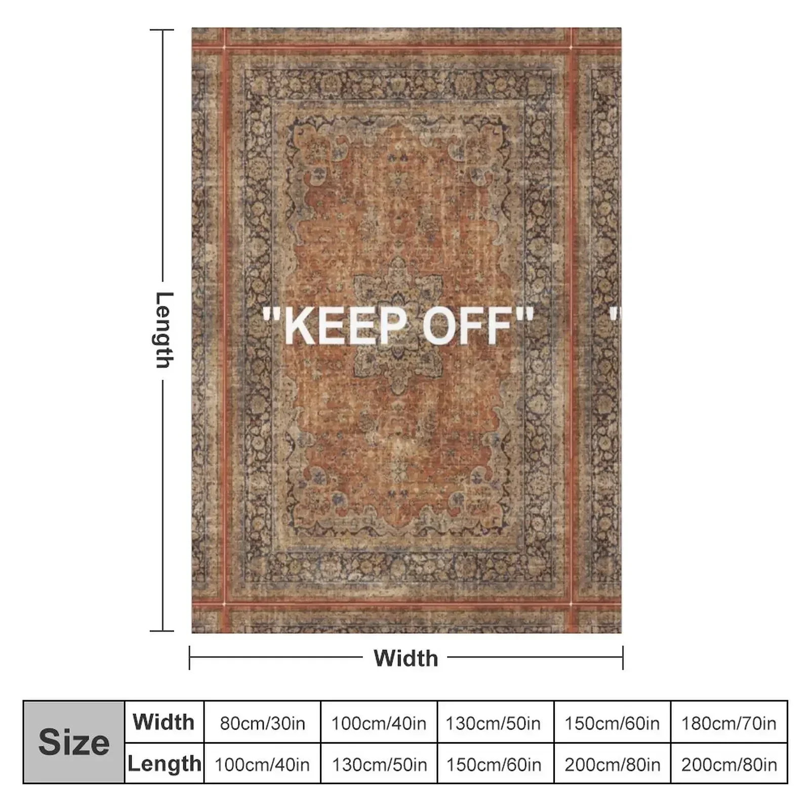 New KEEP OFF - Antique Orian rug Throw Blanket Shaggy Hairy Extra Large Throw Blankets