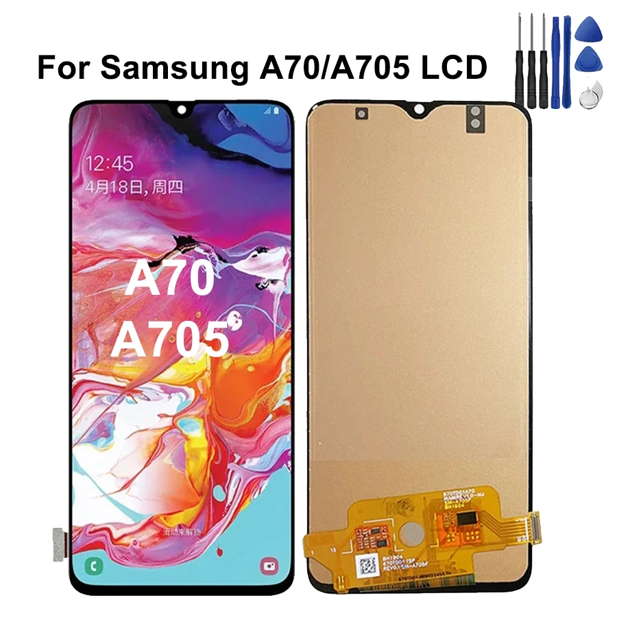 Super AMOLED For Samsung A70 LCD Display With Touch Screen Digitizer Assembly A705 A705F A705FN/DS SM-A705MN Display Replacement