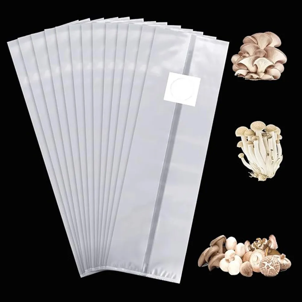 20Pcs Small Mushroom Growing Bags Professional Breathable Membrane Cultivation Pouches for Home Farming School Lab Mushroom Grow