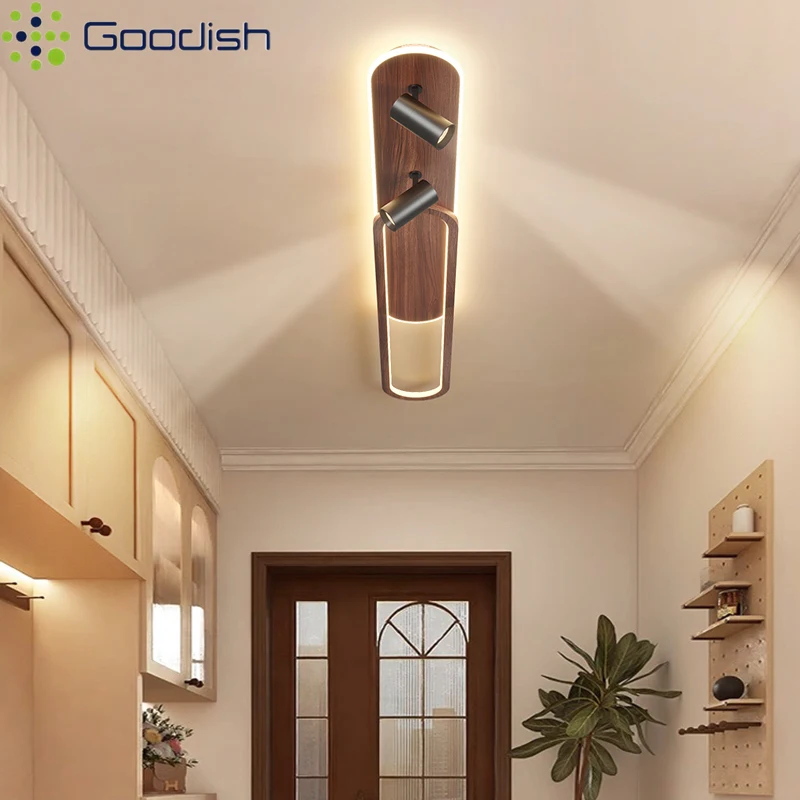 

Ореховый скандинавский современный новый светодиодный потолочный светильник с прожектором для гостиной, столовой, спальни, зала, внутреннего украшения дома, люстры